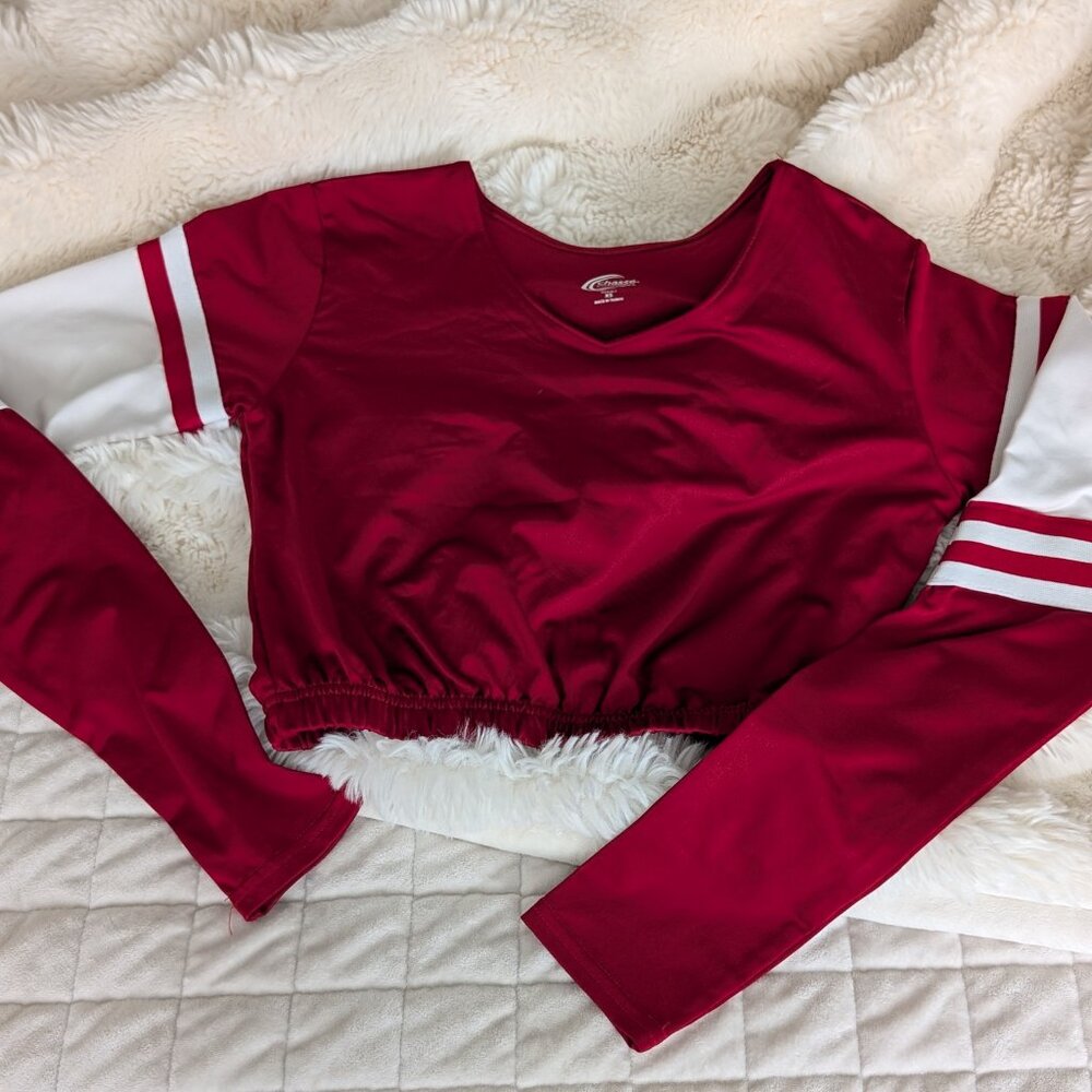 Chassé Performance Cheer Shell – Adult XS (Size XS) – Red with White Stripes